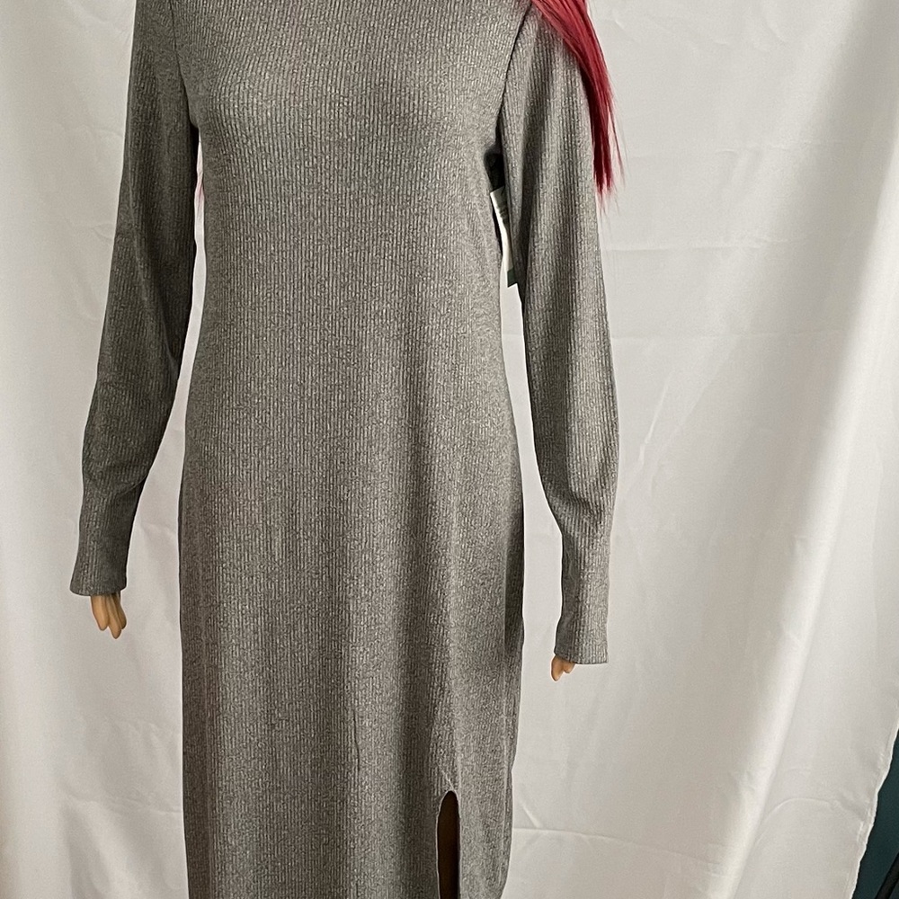 Rib Knit Long Sleeve Dress
